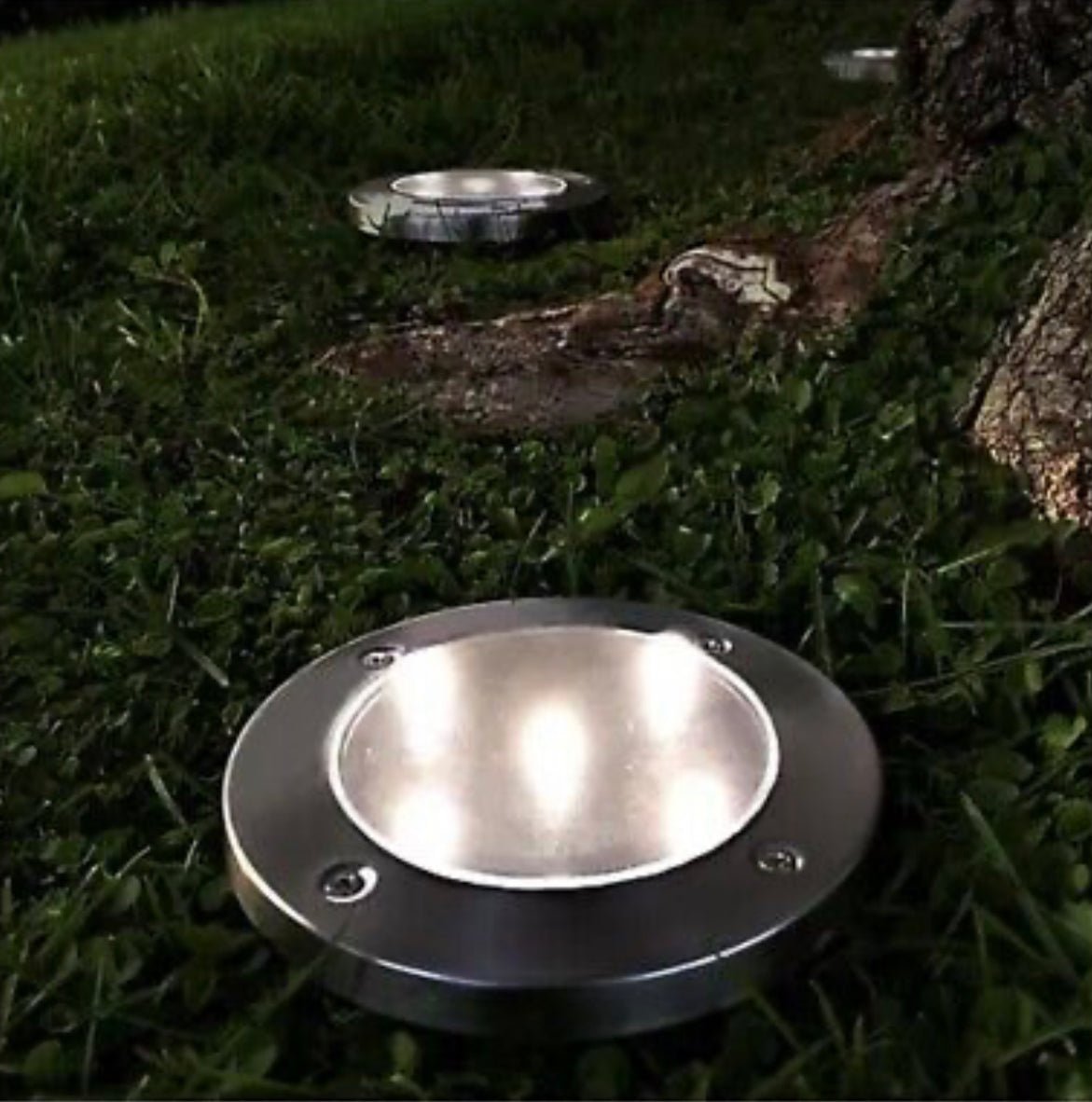Berkley Jensen 6-Lumen Solar Disk Mark Lights, 6 pk. - Stainless Steel - Outdoor Solar Outlet