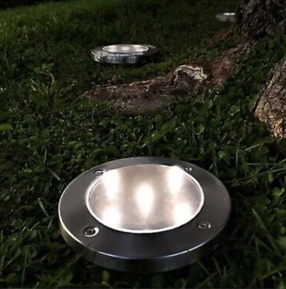 Berkley Jensen 6-Lumen Solar Disk Mark Lights, 6 pk. - Stainless Steel - Outdoor Solar Outlet