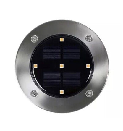 Berkley Jensen 6-Lumen Solar Disk Mark Lights, 6 pk. - Stainless Steel - Outdoor Solar Outlet