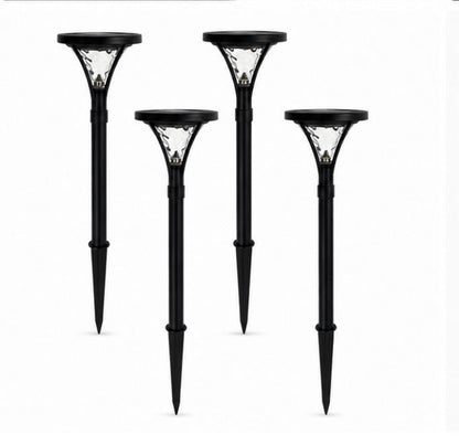 Berkley Jensen Set of 4 Aluminum Solar LED Pathway Lights, 20 Lumens, Graphite Black Finish - Outdoor Solar Outlet