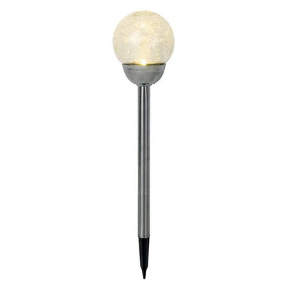 Berkley Jensen Steel Solar Crackle Glass Ball PathWay LED- 8 Pack - Outdoor Solar Outlet