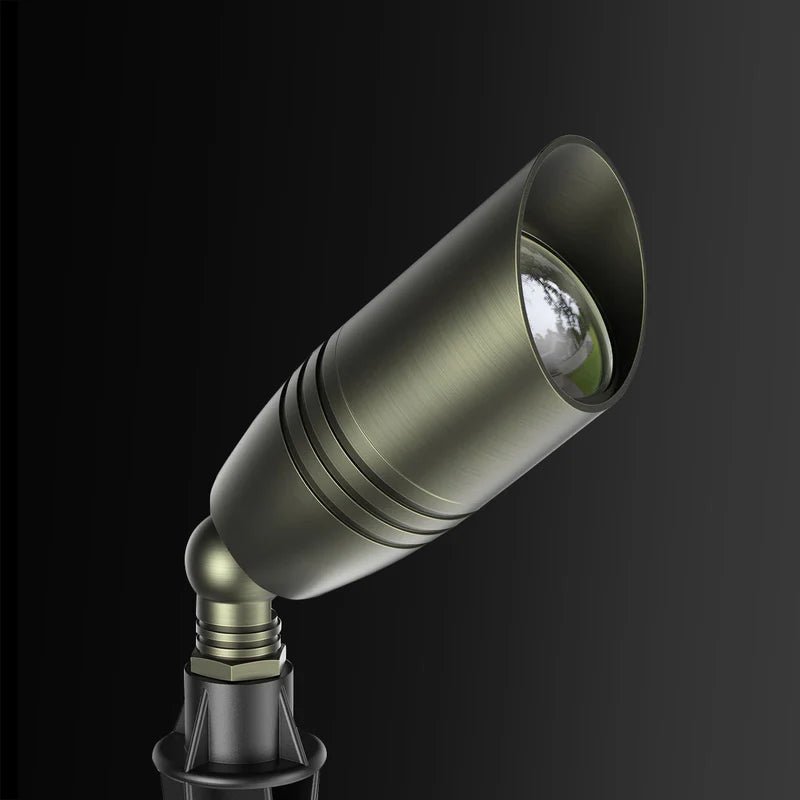 Brass Landscape Spotlights 1-Pack with MR16 Bulb(S02), 12V Low Voltage Landscape Lighting 2700K - Outdoor Solar Outlet