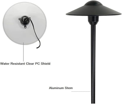 Cast Aluminum Low Voltage Landscape Lighting Pathway Lights Included Ground Spike,Wire Connectors Free Replaceable 3 Watts G4 LED Bulb Warm White 2-Pack - Outdoor Solar Outlet