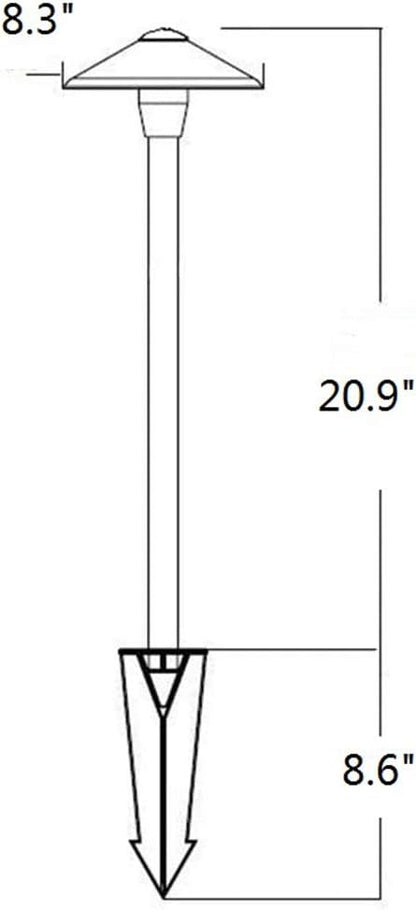 Cast Aluminum Low Voltage Landscape Lighting Pathway Lights Included Ground Spike,Wire Connectors Free Replaceable 3 Watts G4 LED Bulb Warm White 2-Pack - Outdoor Solar Outlet