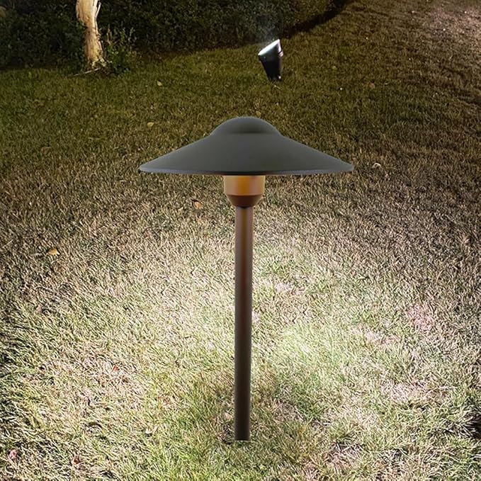 Cast Aluminum Low Voltage Landscape Lighting Pathway Lights Included Ground Spike,Wire Connectors Free Replaceable 3 Watts G4 LED Bulb Warm White 2-Pack - Outdoor Solar Outlet
