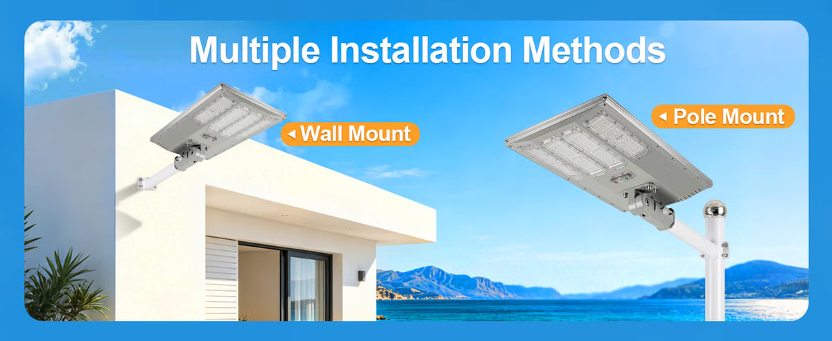 5500W Aluminum Frame Solar Street Light – 100,000LM, Motion Sensor, Dusk-to-Dawn, Remote Control, IP65
