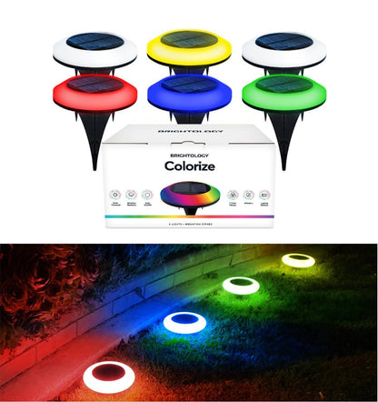 Colorize Solar Lights Color Change Ring Lights In-Ground 6 Pack - Outdoor Solar Outlet