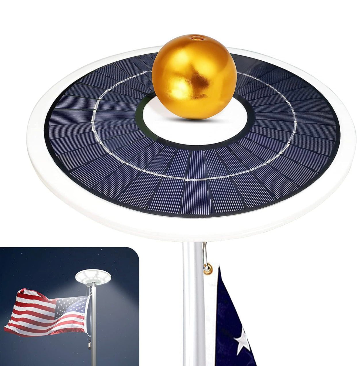 Commercial Solar Flag Pole Light Outdoor Dusk to Dawn, 266 led Light, 4200lm Super Bright - Outdoor Solar Outlet