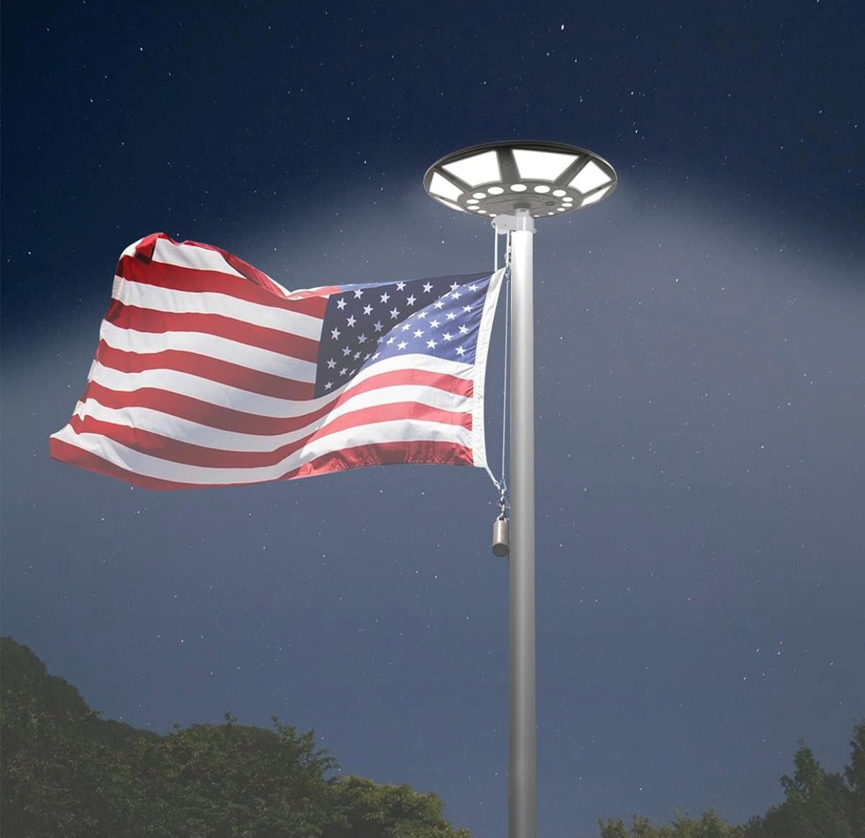 Commercial Solar Flag Pole Light Outdoor Dusk to Dawn, 266 led Light, 4200lm Super Bright - Outdoor Solar Outlet