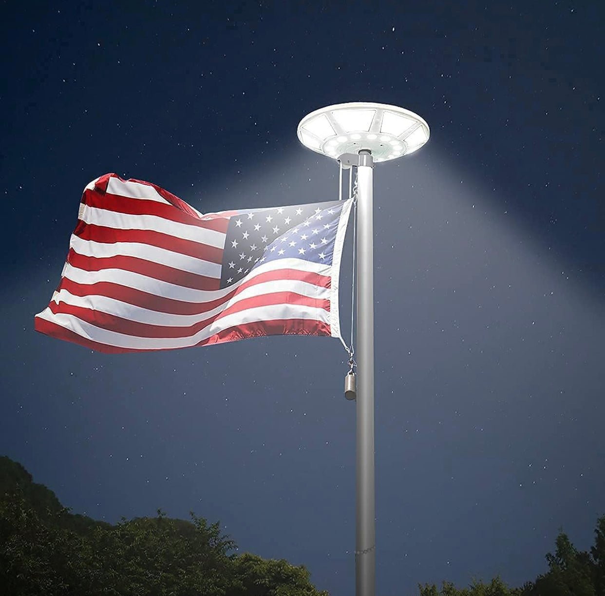 Commercial Solar Flag Pole Light Outdoor Dusk to Dawn, 266 led Light, 4200lm Super Bright - Outdoor Solar Outlet