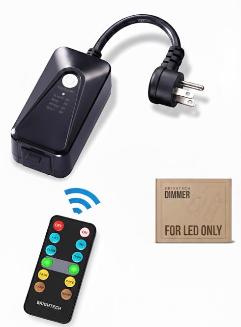 Dimmer with Remote for Our Ambience Pro LED String Lights - Commercial Grade Dimmer Rated at 150 Watts - Outdoor Solar Outlet