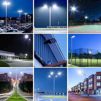 Double Bullhorn Bracket LED Parking Lot Light 180 Degree Aluminum Mounting Bracket Round Pole Double L Bracket Tenons - Outdoor Solar Outlet