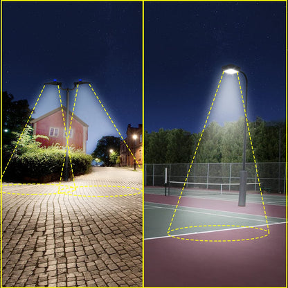 Double Bullhorn Bracket LED Parking Lot Light 180 Degree Aluminum Mounting Bracket Round Pole Double L Bracket Tenons - Outdoor Solar Outlet