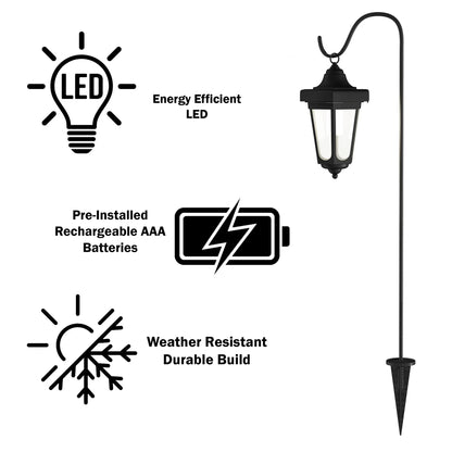 SmartYard Solar Hanging Lights Dual Use Shepherd Hook Lights Outdoor, 4 Pack