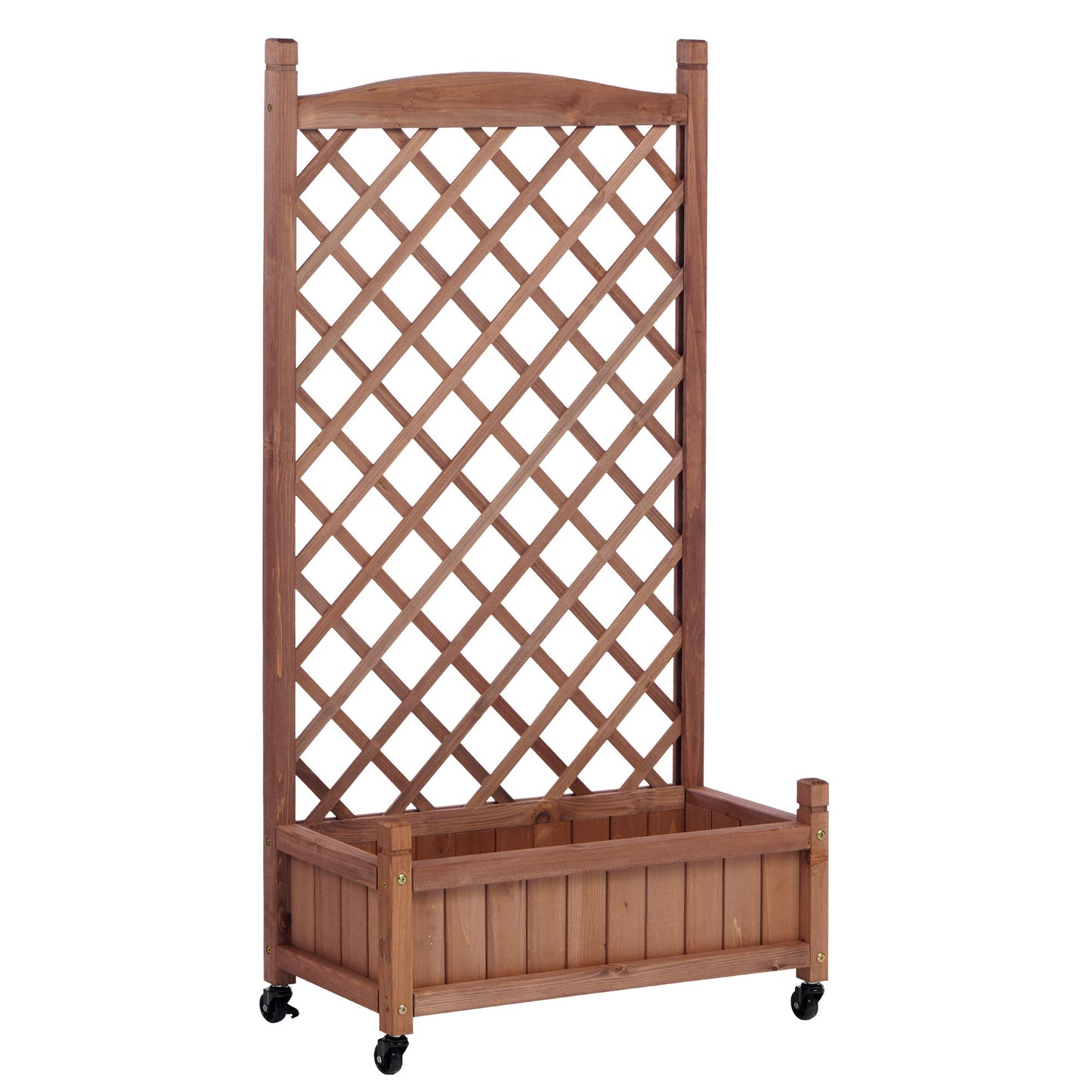 2-Pack Raised Garden Beds with Trellis, Outdoor Wooden Plant Box, and Plant Stand - Perfect for Vines and Flowers