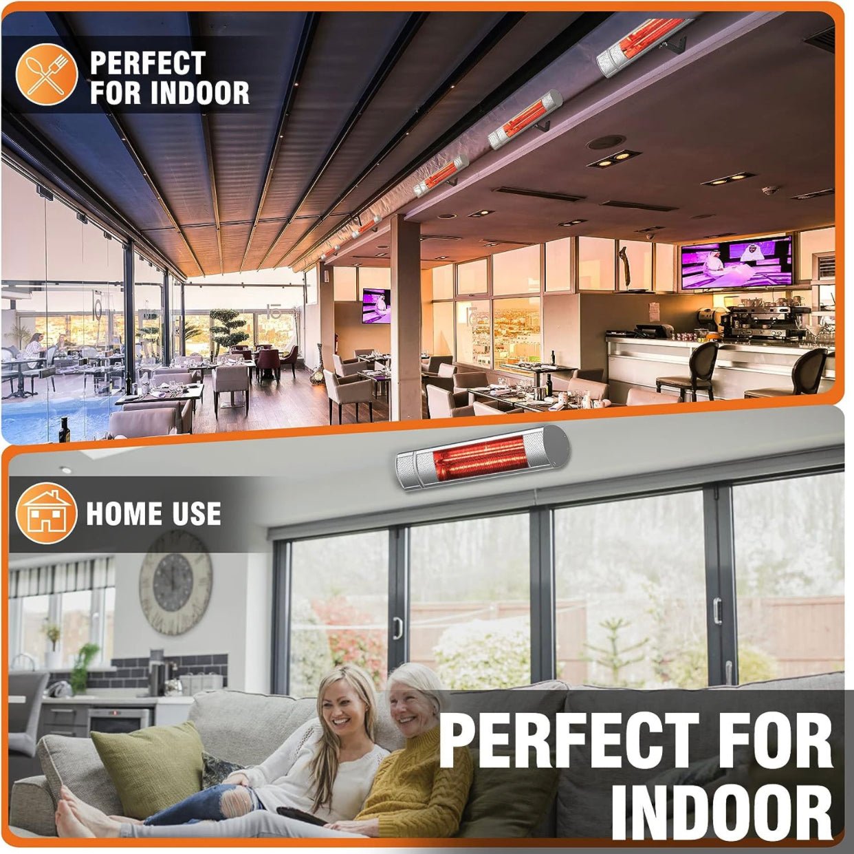 Electric Patio Heater, 1500W Outdoor Heater with 3 Power Settings, Infrared Heater with Remote Control, Overheat Protection, Wall Mounted Space Heater, In/Outdoor - Outdoor Solar Outlet