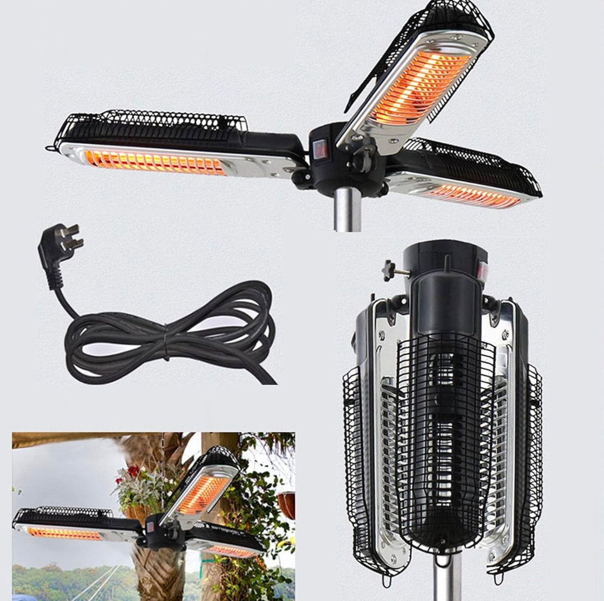 Electric Umbrella Heater Outdoor Heaters for Patio Electric Only Waterproof Infrared for Patio, Commercial and Residential - Outdoor Solar Outlet