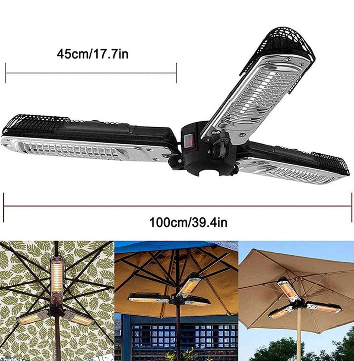 Electric Umbrella Heater Outdoor Heaters for Patio Electric Only Waterproof Infrared for Patio, Commercial and Residential - Outdoor Solar Outlet