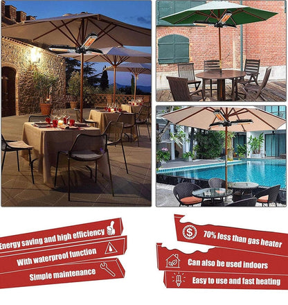 Electric Umbrella Heater Outdoor Heaters for Patio Electric Only Waterproof Infrared for Patio, Commercial and Residential - Outdoor Solar Outlet
