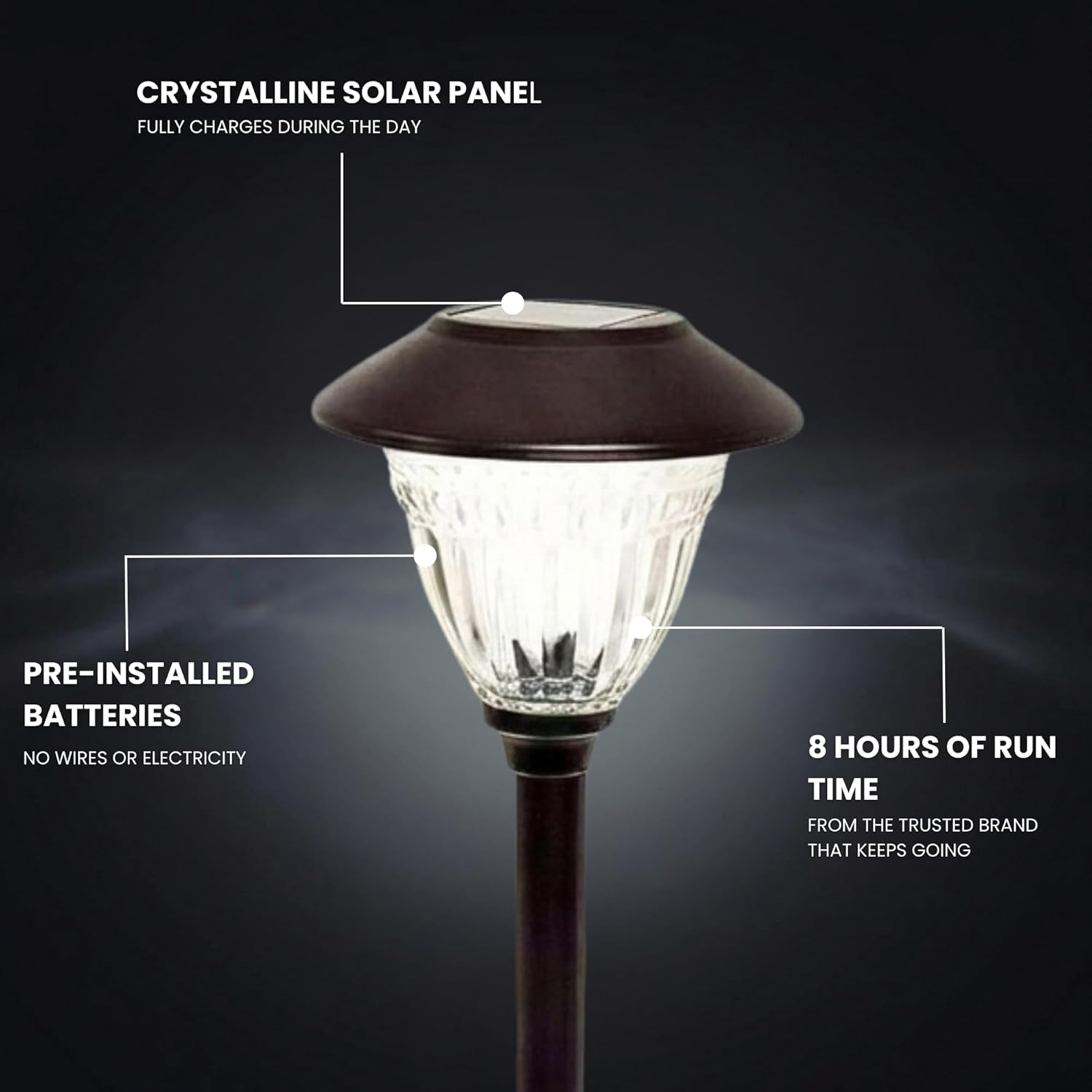 Energizer 10 Pack Solar LED Pathway Lights Outdoor-Stainless Steel - Outdoor Solar Outlet