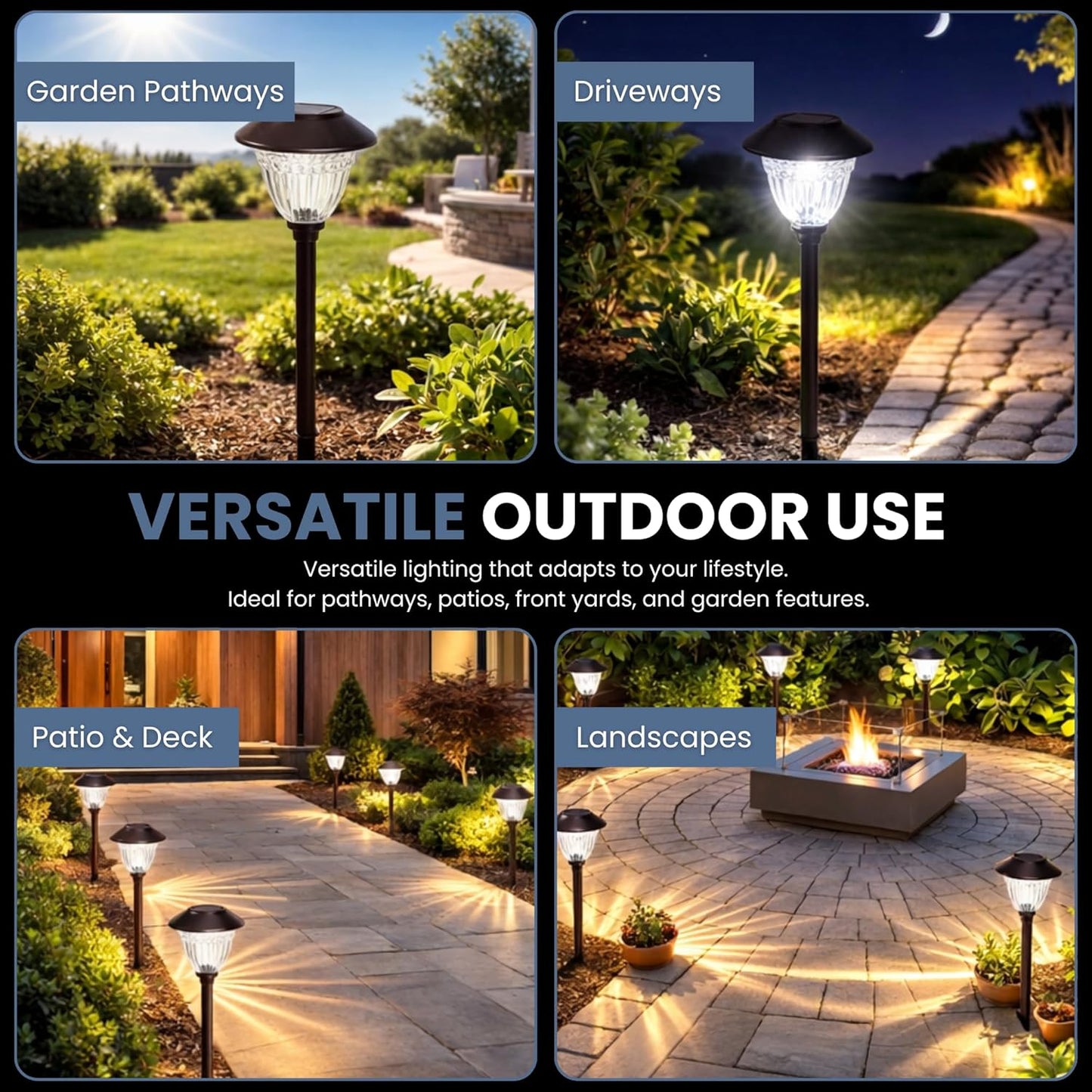 Energizer 10 Pack Solar LED Pathway Lights Outdoor-Stainless Steel - Outdoor Solar Outlet