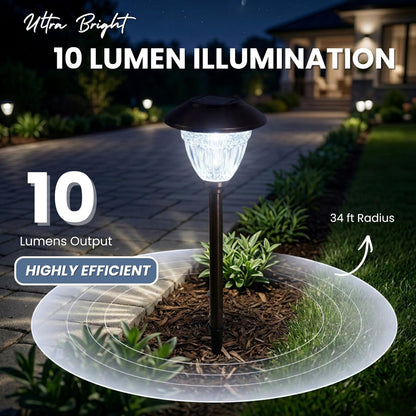 Energizer 10 Pack Solar LED Pathway Lights Outdoor-Stainless Steel - Outdoor Solar Outlet