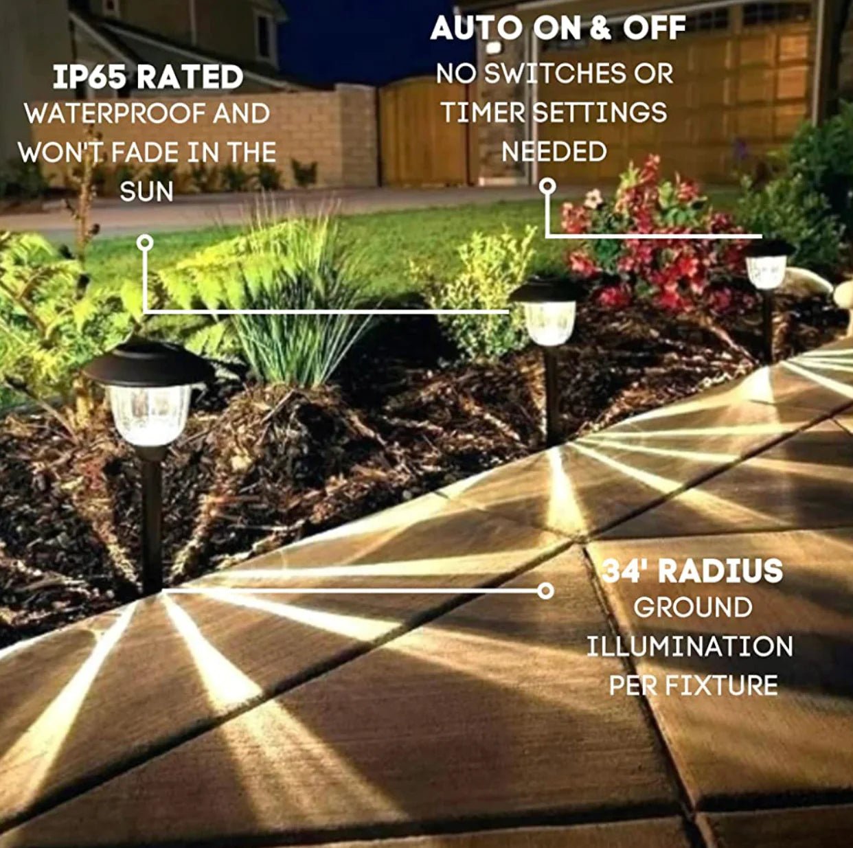 Energizer 10 Pack Solar Pathway LED Lights Outdoor-15 Lumen - Outdoor Solar Outlet