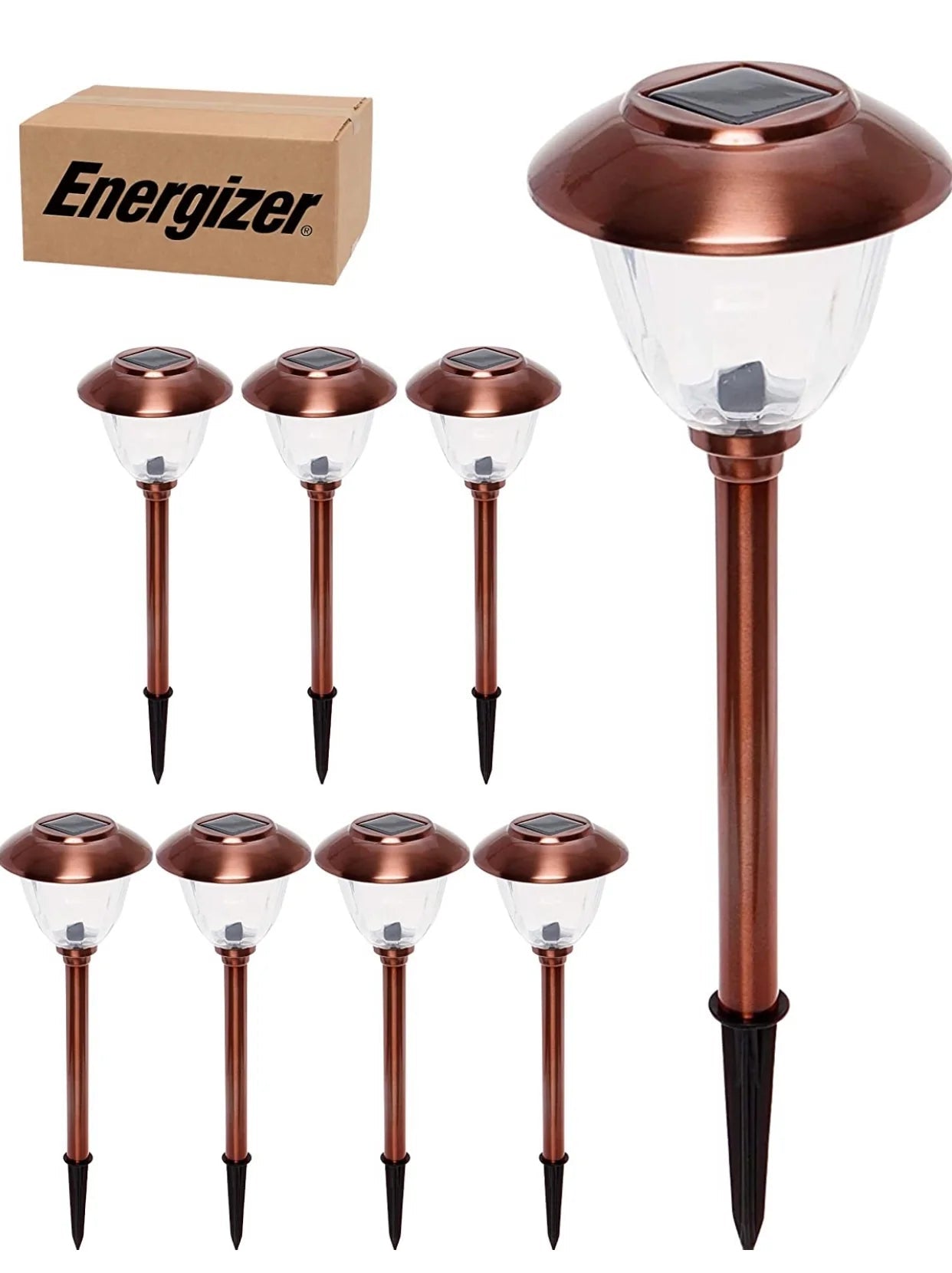 Energizer 10 Pack Solar Pathway LED Lights Outdoor-15 Lumen - Outdoor Solar Outlet