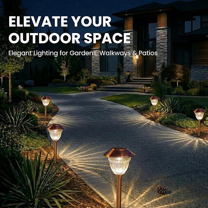 Energizer 10 Pack Solar Pathway LED Lights Outdoor ( Copper ) - Outdoor Solar Outlet