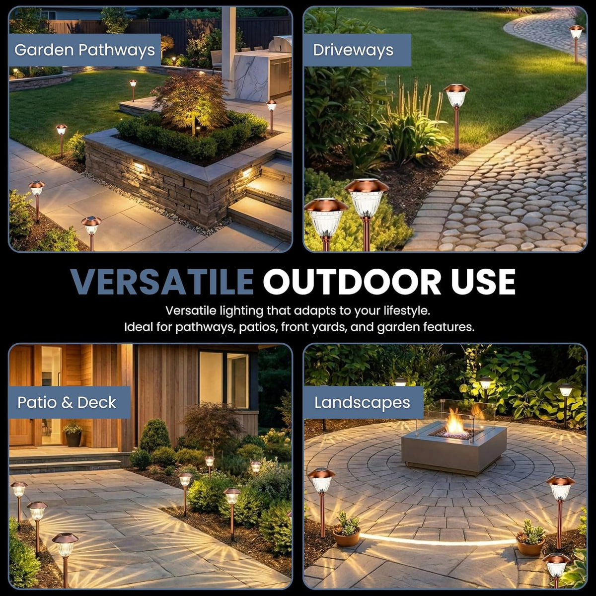 Energizer 10 Pack Solar Pathway LED Lights Outdoor ( Copper ) - Outdoor Solar Outlet