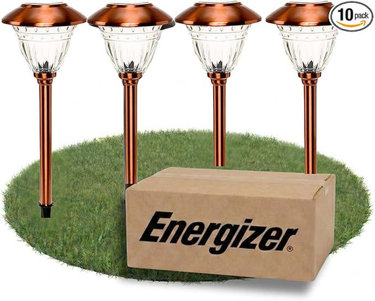 Energizer 10 Pack Solar Pathway LED Lights Outdoor ( Copper ) - Outdoor Solar Outlet