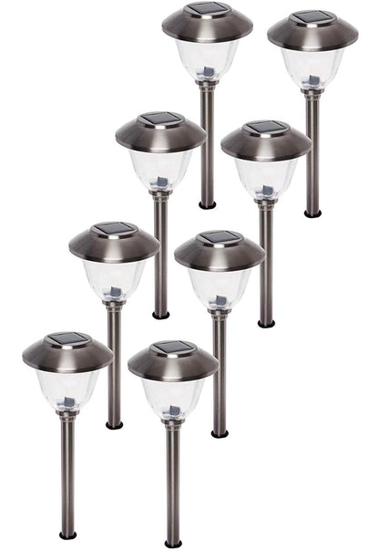 Energizer 10Pack Solar Pathway LED Lights Outdoor-Stainless Steel 15 Lumen ( Silver ) - Outdoor Solar Outlet