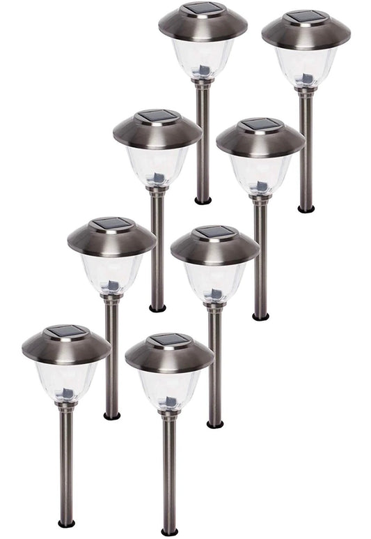 Energizer 10Pack Solar Pathway LED Lights Outdoor-Stainless Steel 15 Lumen ( Silver ) - Outdoor Solar Outlet