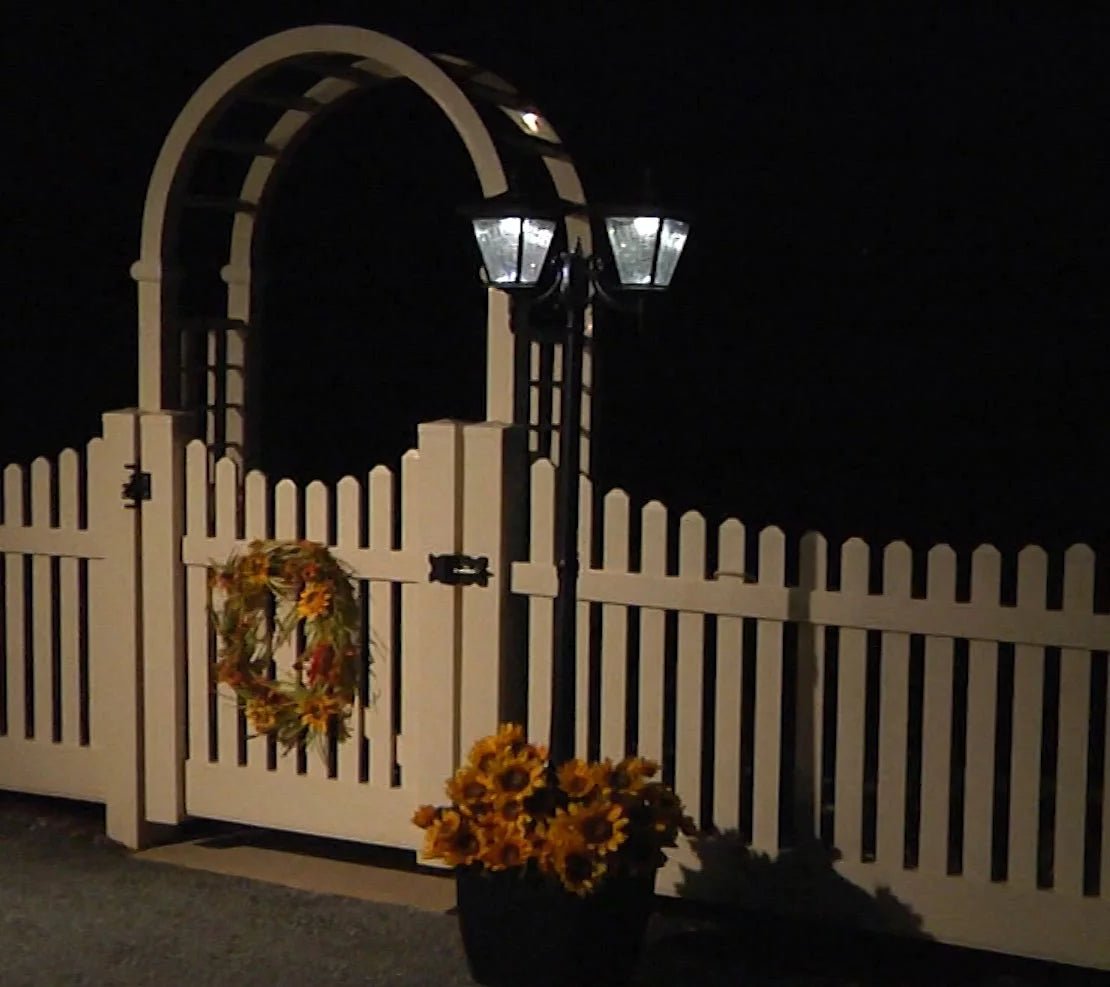 Energizer 2 Heads Solar Post Lamp With Planter - Outdoor Solar Outlet
