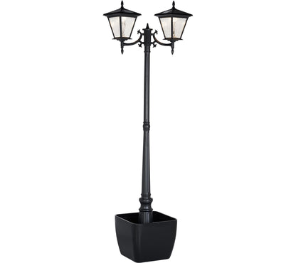 Energizer 2 Heads Solar Post Lamp With Planter - Outdoor Solar Outlet