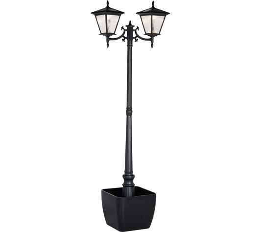 Energizer 2 Heads Solar Post Lamp With Planter - Outdoor Solar Outlet
