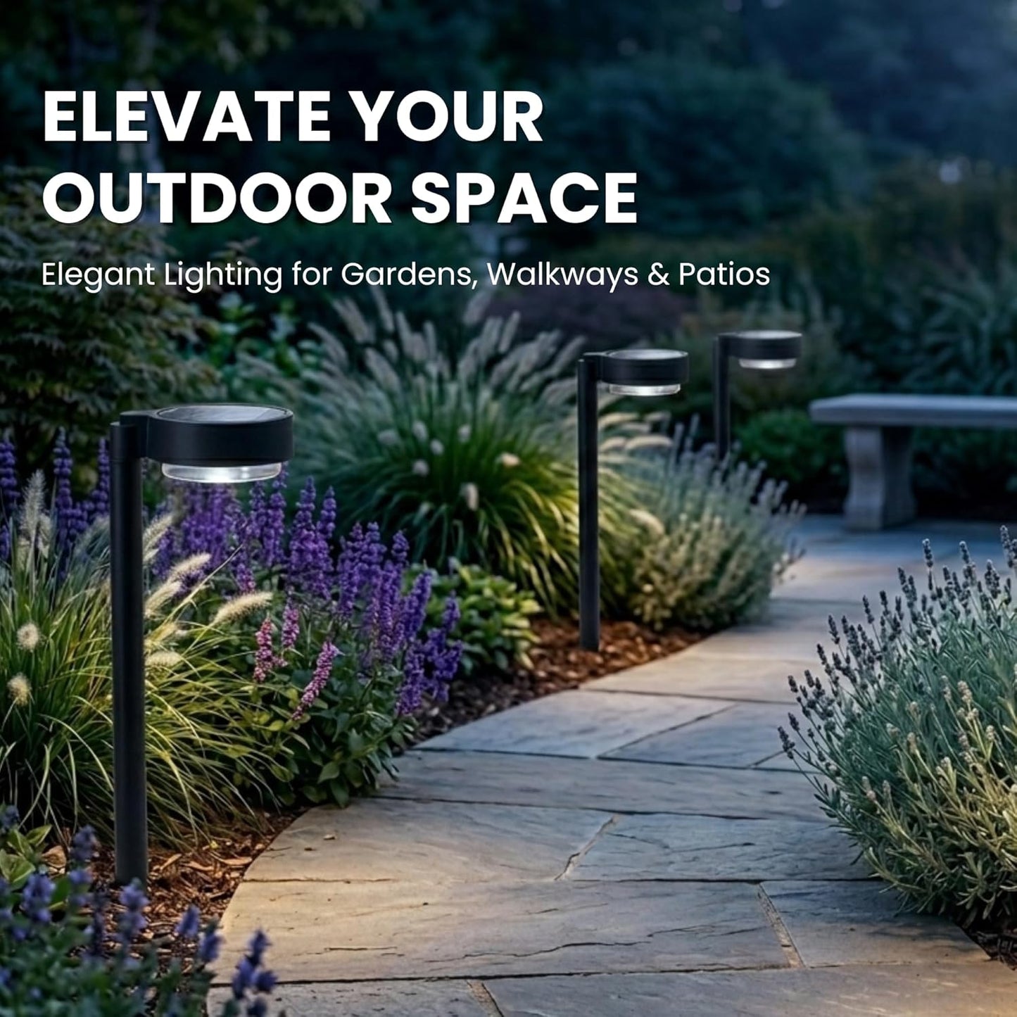 Energizer 20 Lumen Set of 4 Down light Aluminum Solar Pathway Lights - Outdoor Solar Outlet