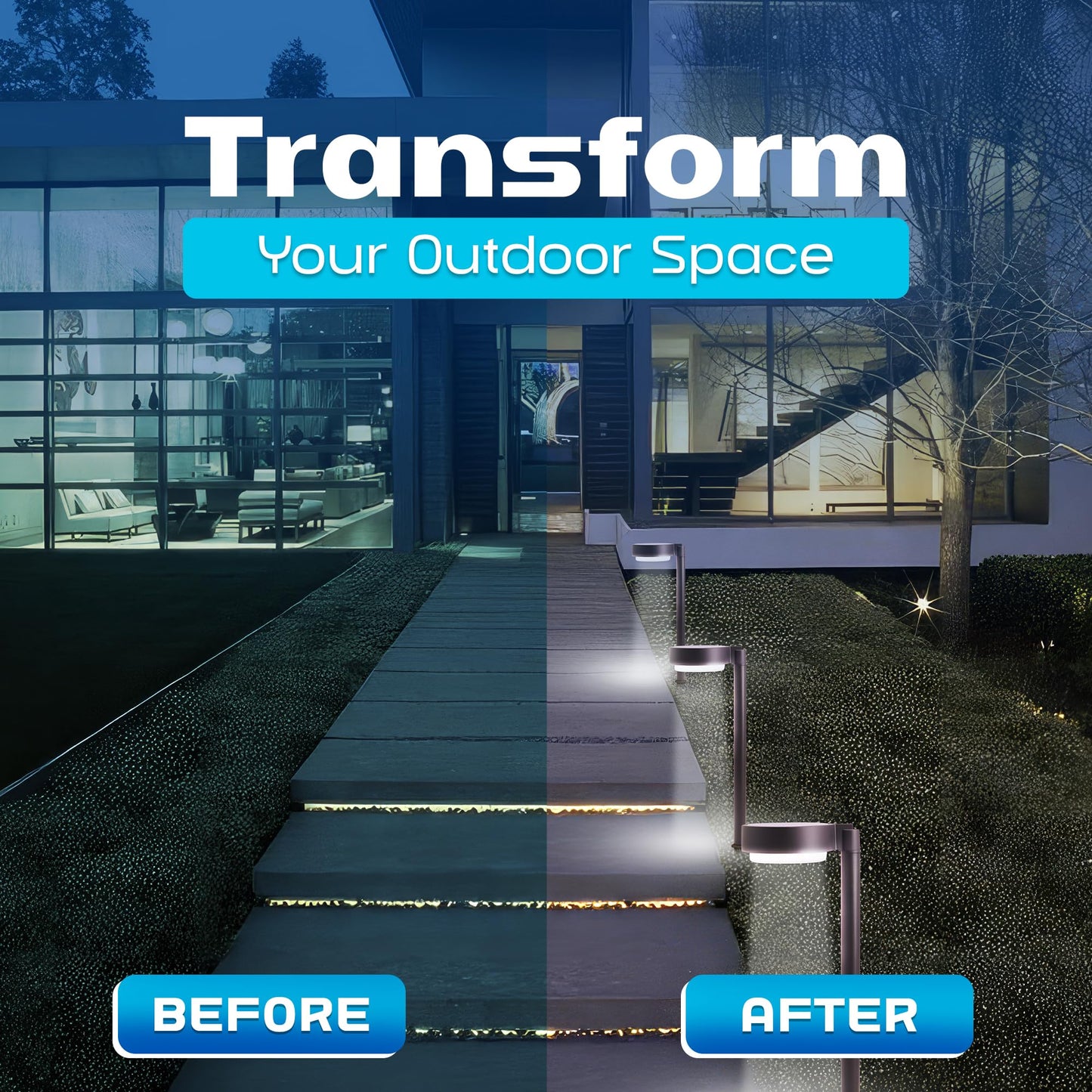 Energizer 20 Lumen Set of 4 Down light Aluminum Solar Pathway Lights - Outdoor Solar Outlet