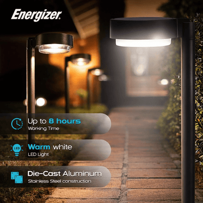 Energizer 20 Lumen Set of 4 Down light Aluminum Solar Pathway Lights - Outdoor Solar Outlet