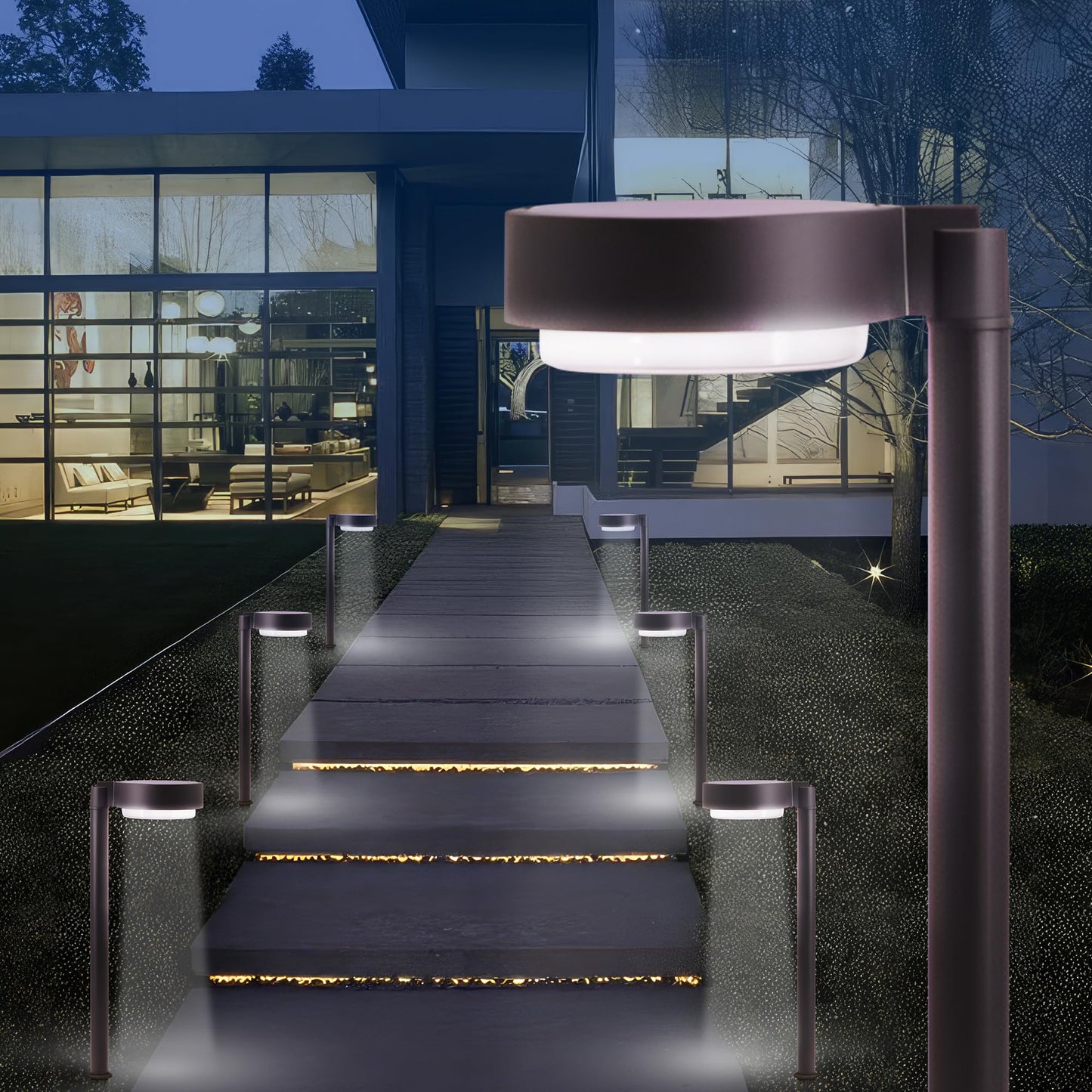 Energizer 20 Lumen Set of 4 Down light Aluminum Solar Pathway Lights - Outdoor Solar Outlet