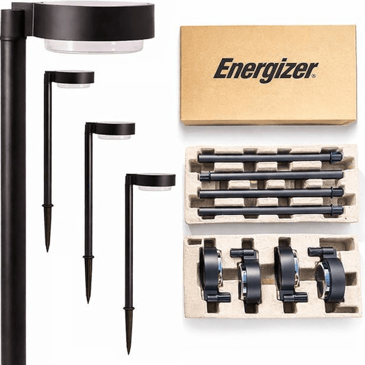 Energizer 20 Lumen Set of 4 Down light Aluminum Solar Pathway Lights - Outdoor Solar Outlet