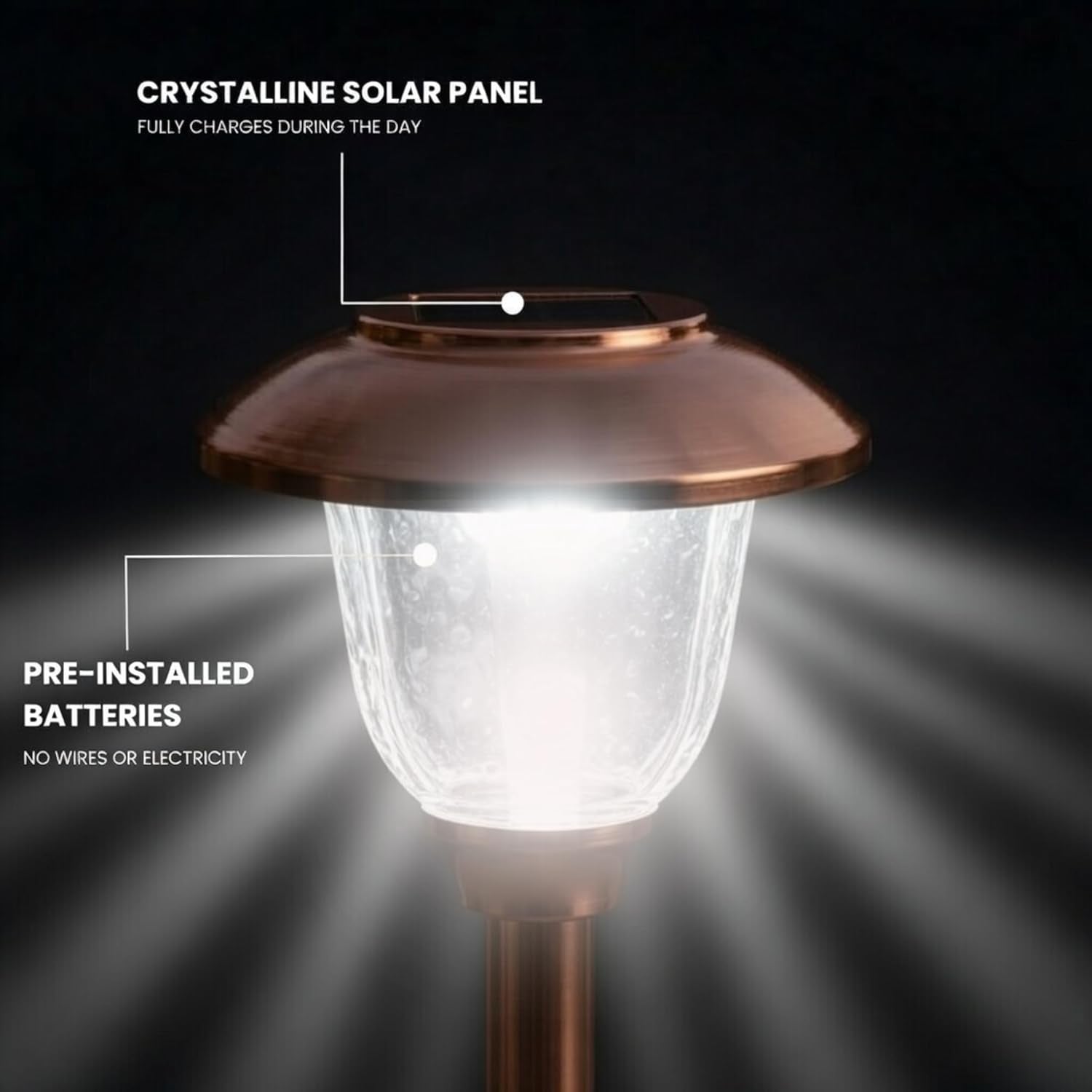 Energizer 8 Pack Color On Demand Solar Pathway Lights Outdoor-Stainless Steel(5 Colors) - Outdoor Solar Outlet