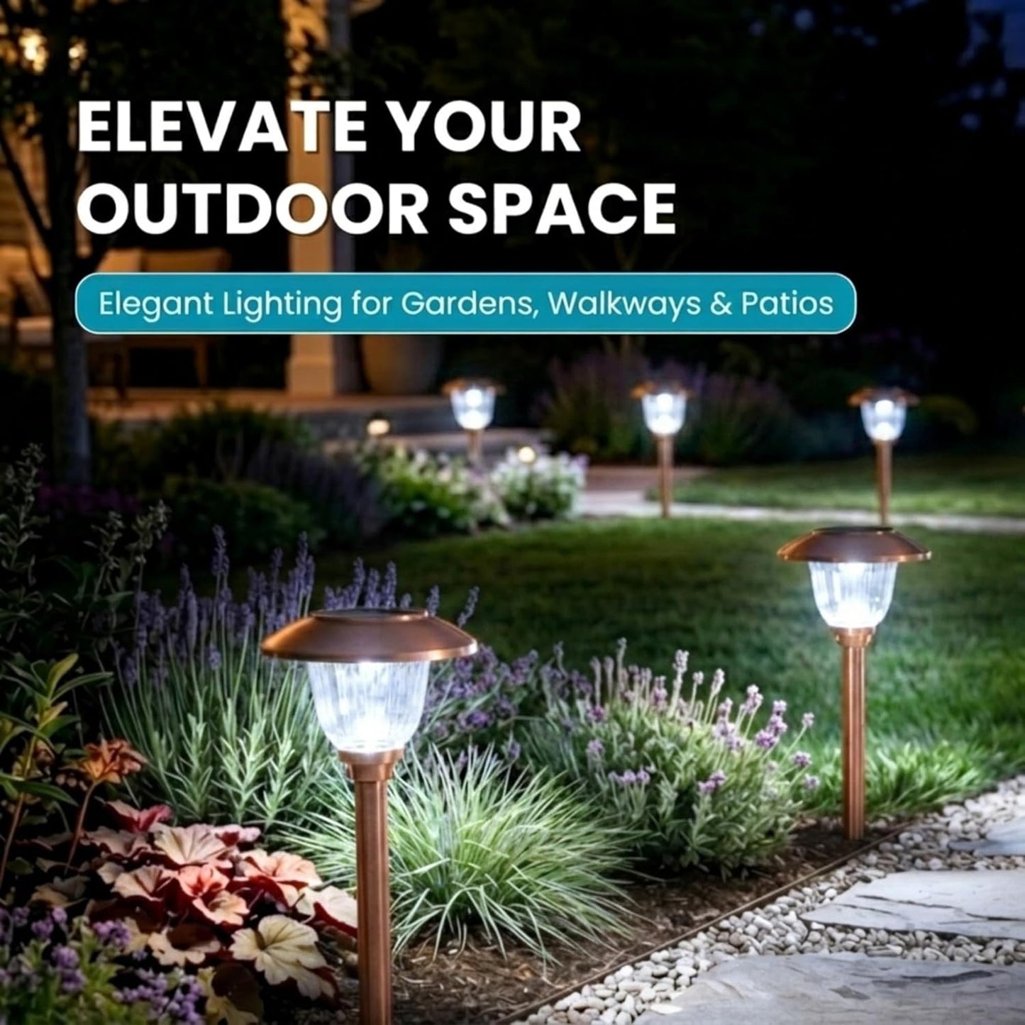 Energizer 8 Pack Color On Demand Solar Pathway Lights Outdoor-Stainless Steel(5 Colors) - Outdoor Solar Outlet