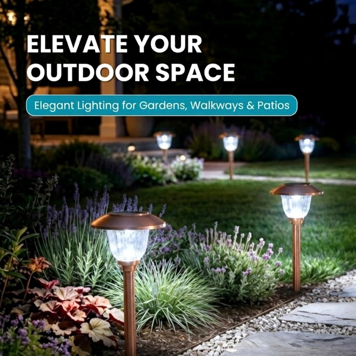 Energizer 8 Pack Color On Demand Solar Pathway Lights Outdoor-Stainless Steel(5 Colors) - Outdoor Solar Outlet
