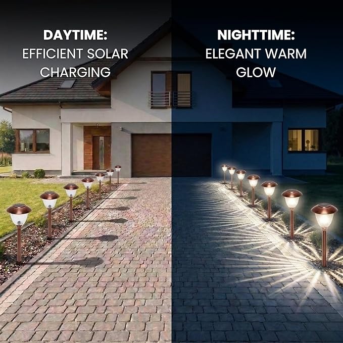 Energizer 8 Pack Solar Pathway LED Lights Outdoor-Stainless Steel 15 Lumen - Outdoor Solar Outlet