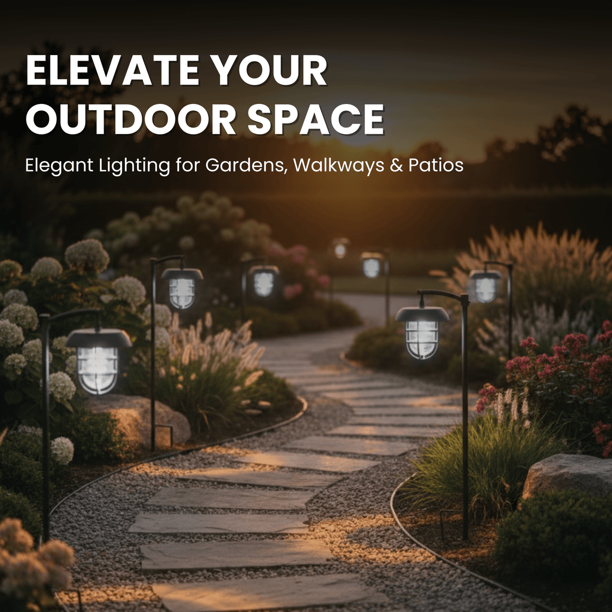 Energizer LED Solar Hanging Lights Shepherds Hook Metal Pole (Set of 4) - Outdoor Solar Outlet