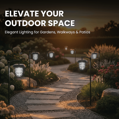 Energizer LED Solar Hanging Lights Shepherds Hook Metal Pole (Set of 4) - Outdoor Solar Outlet