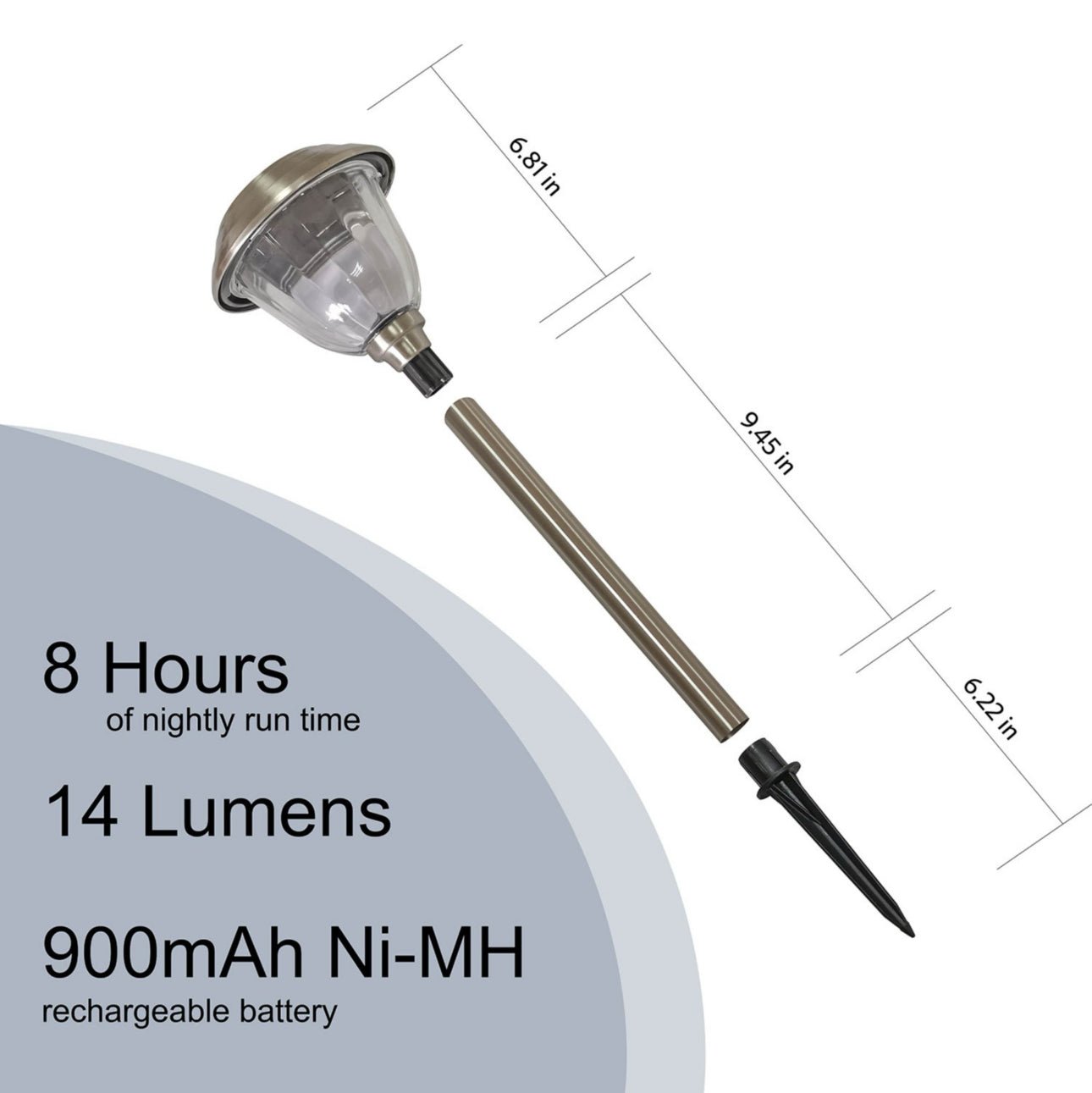 Energizer (SmartYard) 10 Pack Solar Pathway LED Lights Outdoor 15 Lumen-Stainless Steel - Outdoor Solar Outlet