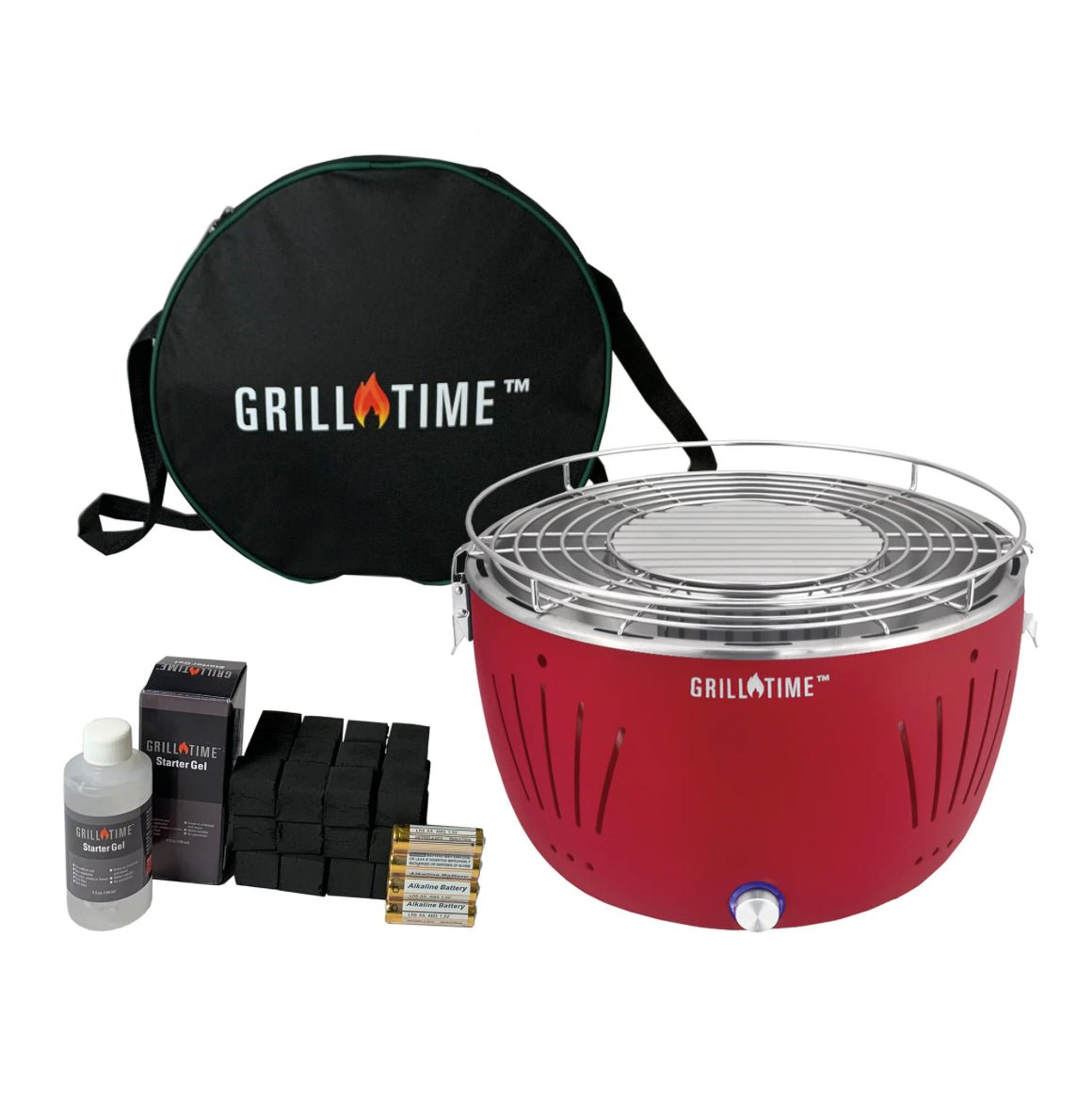 Grill Time Tailgater GTX Portable Charcoal Grill with Glass Hood Perfect for Camping Accessories - Outdoor Solar Outlet