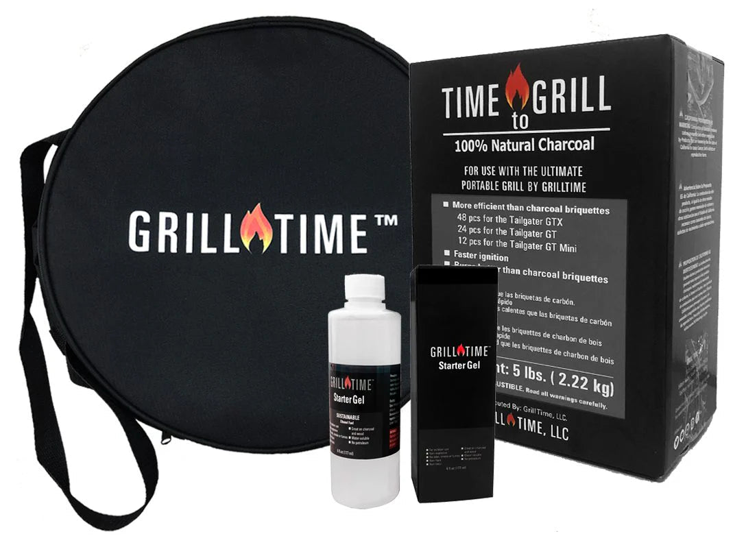 Grill Time Tailgater GTX Portable Charcoal Grill with Glass Hood Perfect for Camping Accessories - Outdoor Solar Outlet